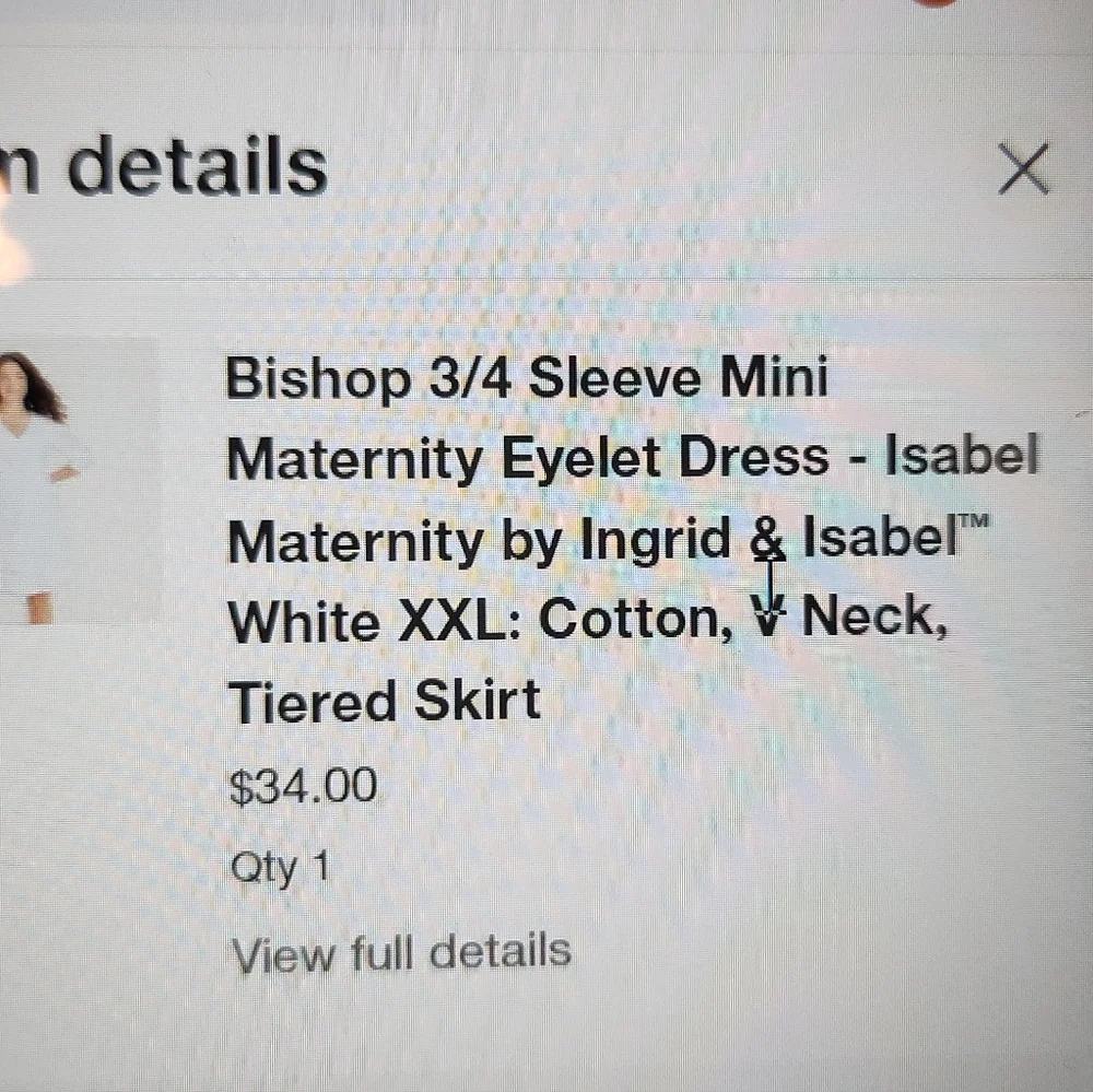 White V-Neck Dress Maternity - Picture 2 of 3
